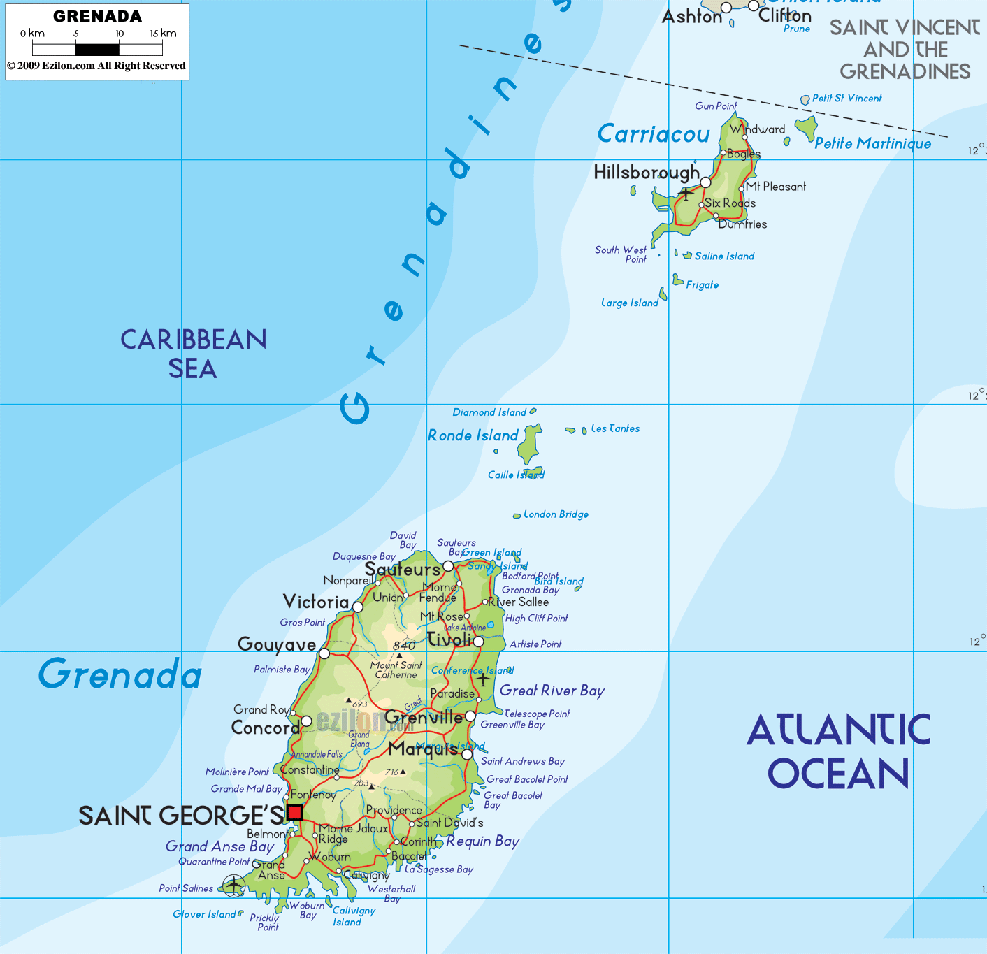 Grenada-physical-map