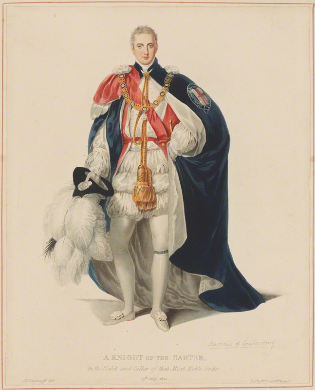 NPG D37411; Robert Stewart, 2nd Marquess of Londonderry (Lord Castlereagh) by William Bond, by  William Bennett, after  James Stephanoff