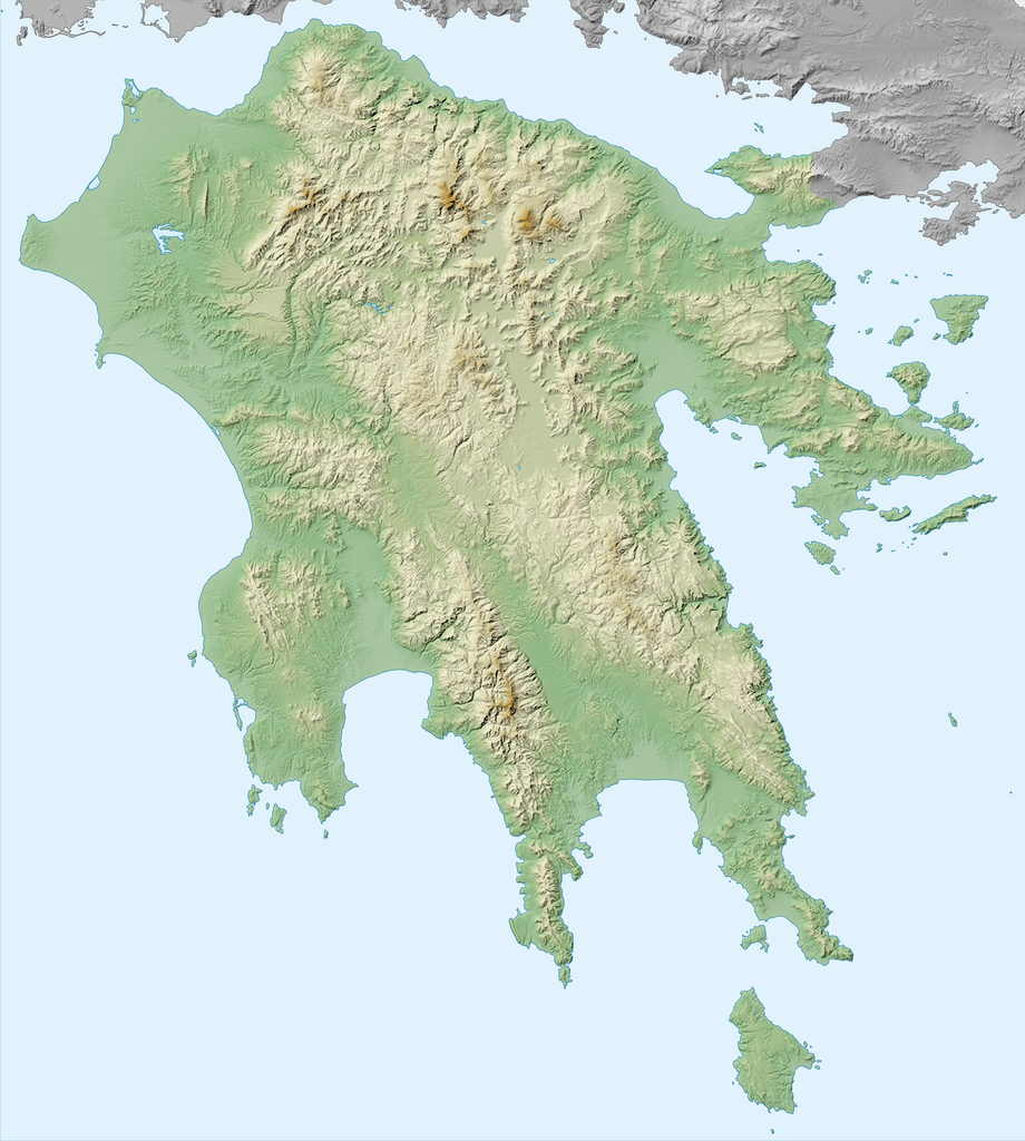 Geometric map Peloponnesus